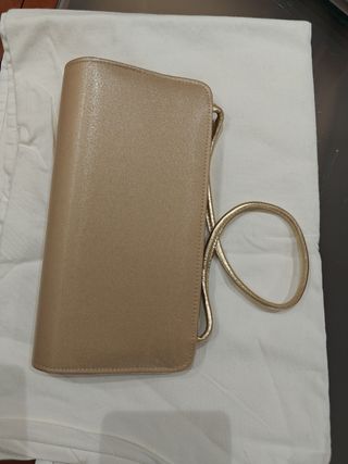 Bolso Essence beige y dorado