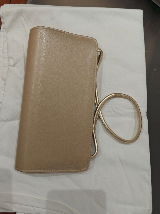 Bolso Essence beige y dorado