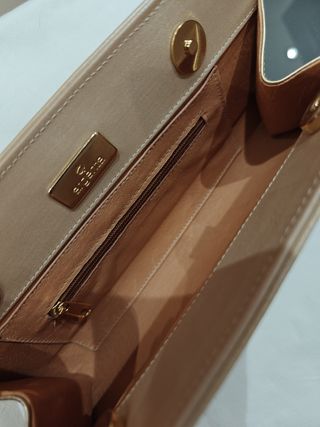 Bolso Essence beige y dorado