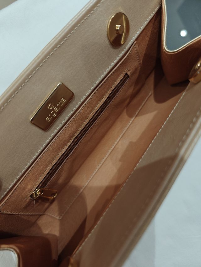 Bolso Essence beige y dorado