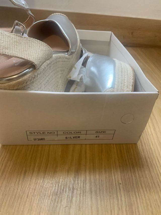 Cuñas plata mujer talla 41