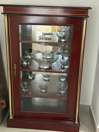 Vitrina vintage madera y cristal