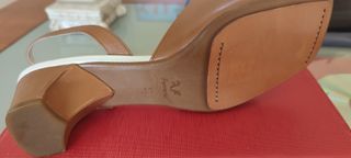 Sandalias FERRERÍAS piel marrón-blanco