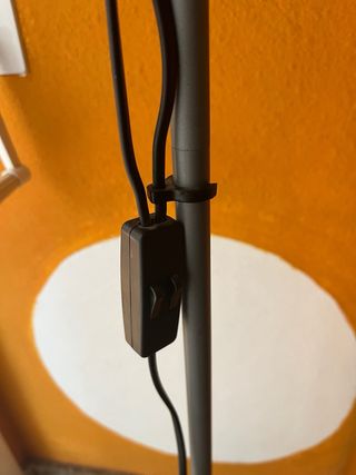 Lámpara pie doble luz gris