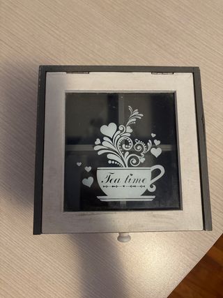 Scatola tè legno vetro - Tea Time