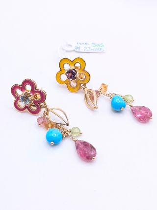 Pendientes TOUS oro multicolor