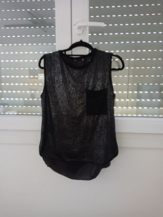 Blusa Color Negro y Plata