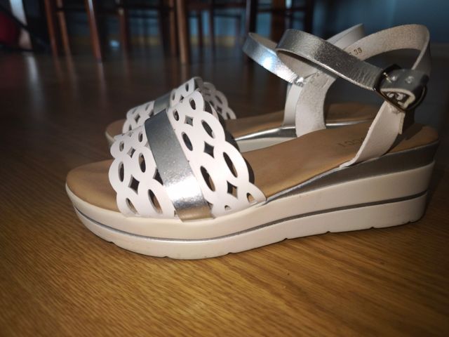 Sandalias Plataforma Blancas Talla 38