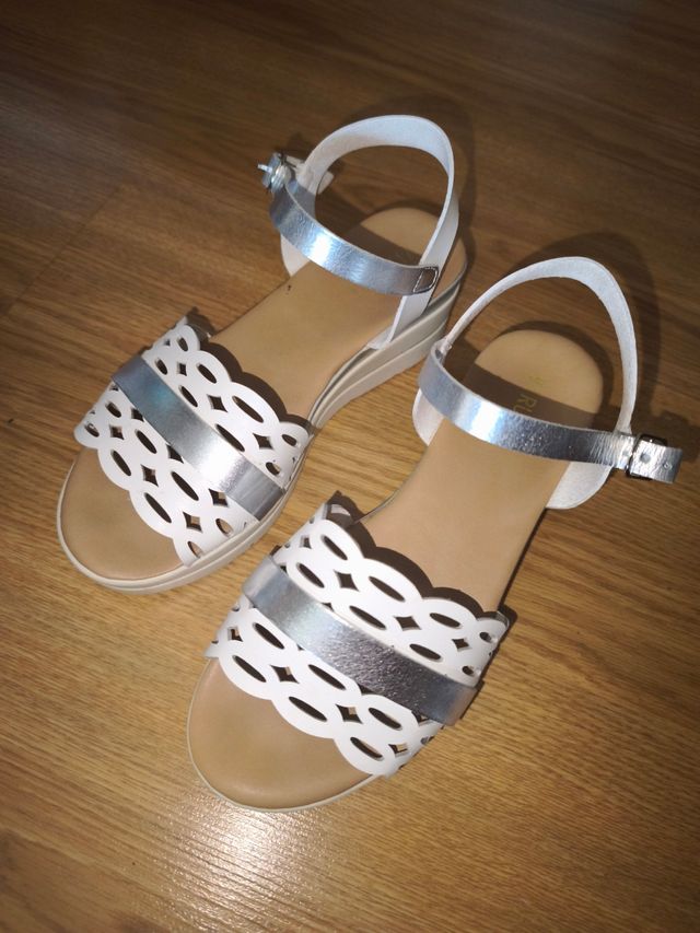 Sandalias Plataforma Blancas Talla 38