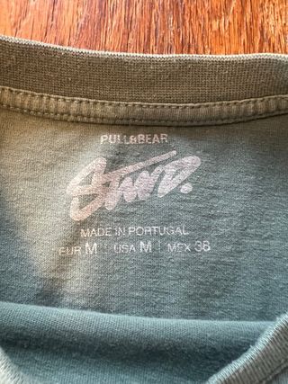 Camiseta Pull&Bear M hombre - Verde azulado