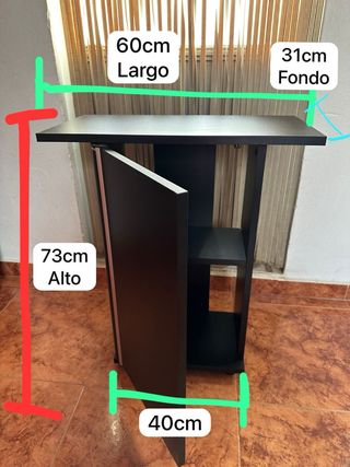 Mueble auxiliar negro 60x30cm