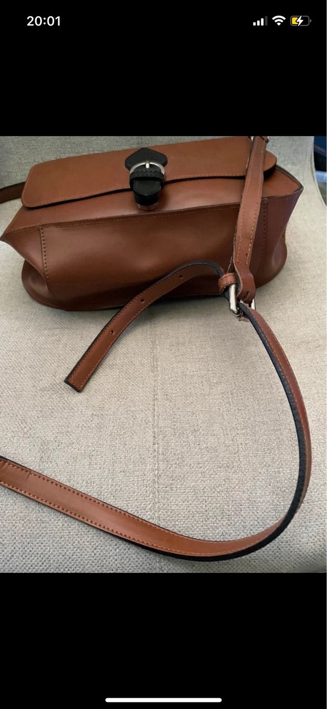 Borsa a tracolla marrone e nera