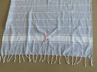 Pareo playa algodón - Gris blanco