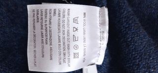 Jersey de lana, cuello alto azul marino