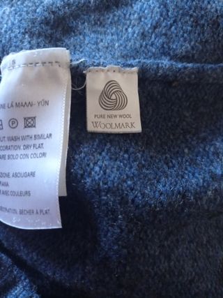 Jersey de lana, cuello alto azul marino