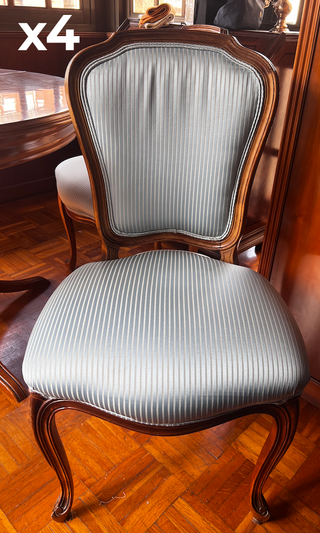 Mesa extensible redonda + 4 sillas madera cerezo