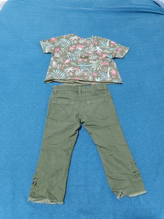 Completo Bambina Verde - Maglietta e Pantaloni