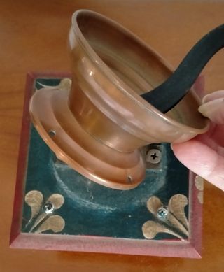 Macinino caffè vintage legno e rame