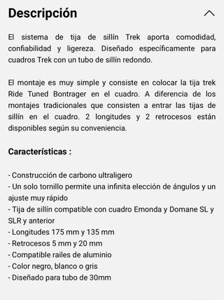 Tija sillín carbono RideTuned
