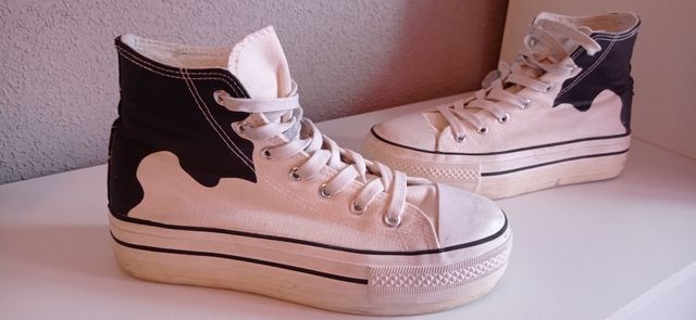 Converse blancas altas plataforma