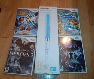 Lote juegos wii y espada laser