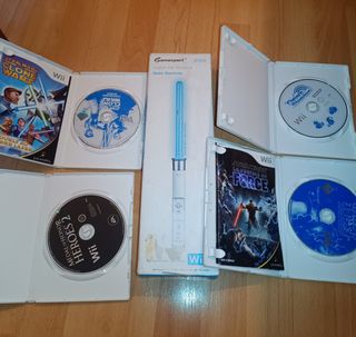 Lote juegos wii y espada laser