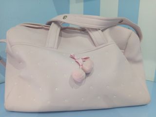 Bolso maternidad rosa puntos