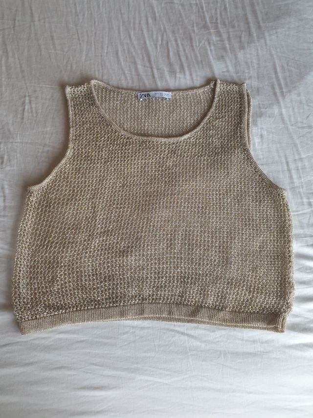 Top Zara metalizado L