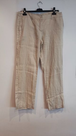 Pantalones Mango beige mujer