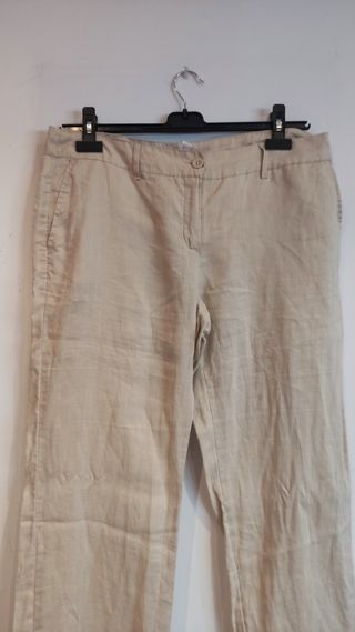Pantalones Mango beige mujer