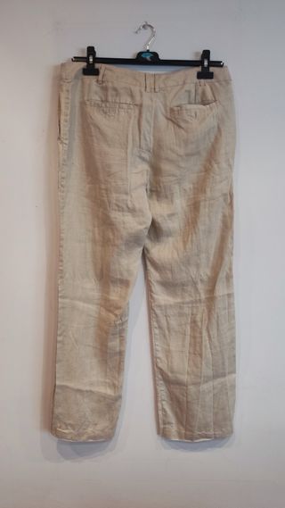 Pantalones Mango beige mujer