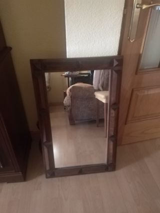 Espejo madera marrón