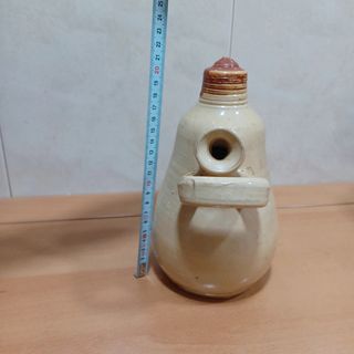 Botijo artesanal de arcilla 23 cm. (terracota)