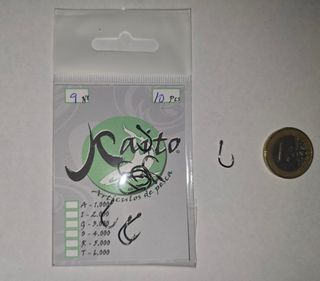 10 Anzuelos Pesca Kaito N°9, negros.