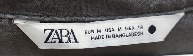 Camisa Zara lino gris