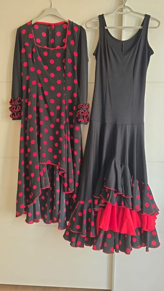 Traje Baile Flamenco Rojo-Negro