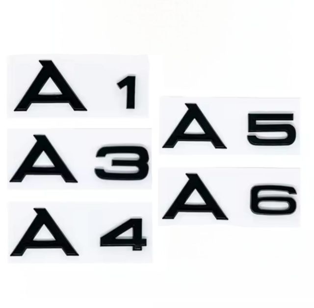 Emblema Audi A1 A3 A4 A5 A6 negro brillo