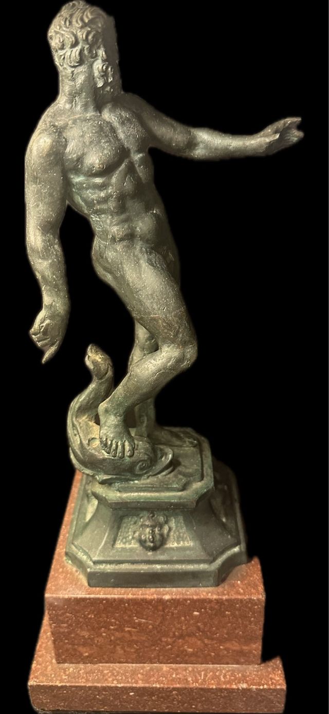 Statua Nettuno Bronzo Giambologna porfido XX sec