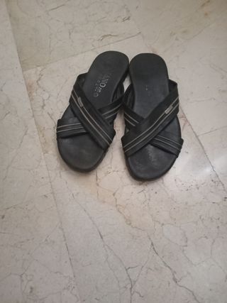 Chanclas Milano negras hombre vestir