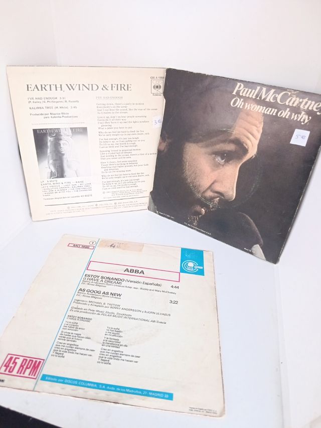 Vinilos: ABBA, McCartney, Earth Wind & Fire