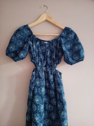 Vestido azul estampado