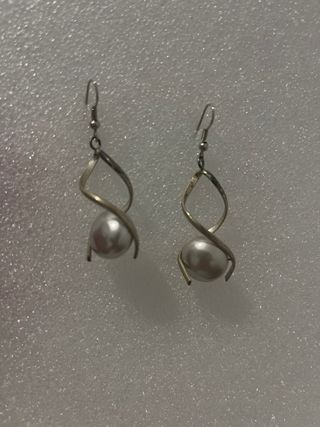 Pendientes perla plata