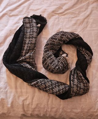 Scialle bicolore nero marrone