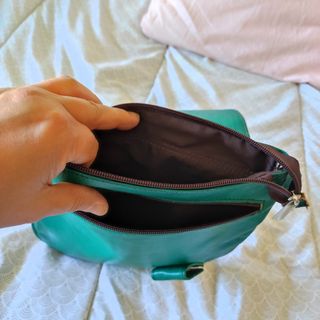 Bolso bandolera cuero verde