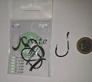 Anzuelos Pesca Carbono n°4/0 y 2/0 5uds