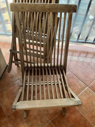 Mesa redonda jardín madera 120cm, incluye 4 sillas