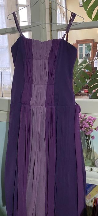 Vestido fiesta multicolor morado solo una puesta