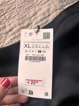 Top Zara negro satinado XL