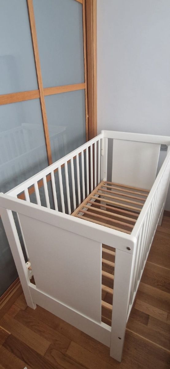 Cuna bebé blanca + colchón Ecus Kids