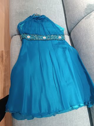 Vestido coctel turquesa